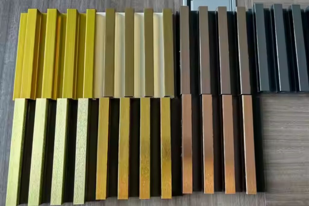 Gold Hairline Decorative SS 304 Fluted Panels in uae
