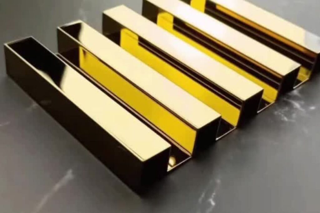 SS 304 Gold Mirror Fluted Panel in uae