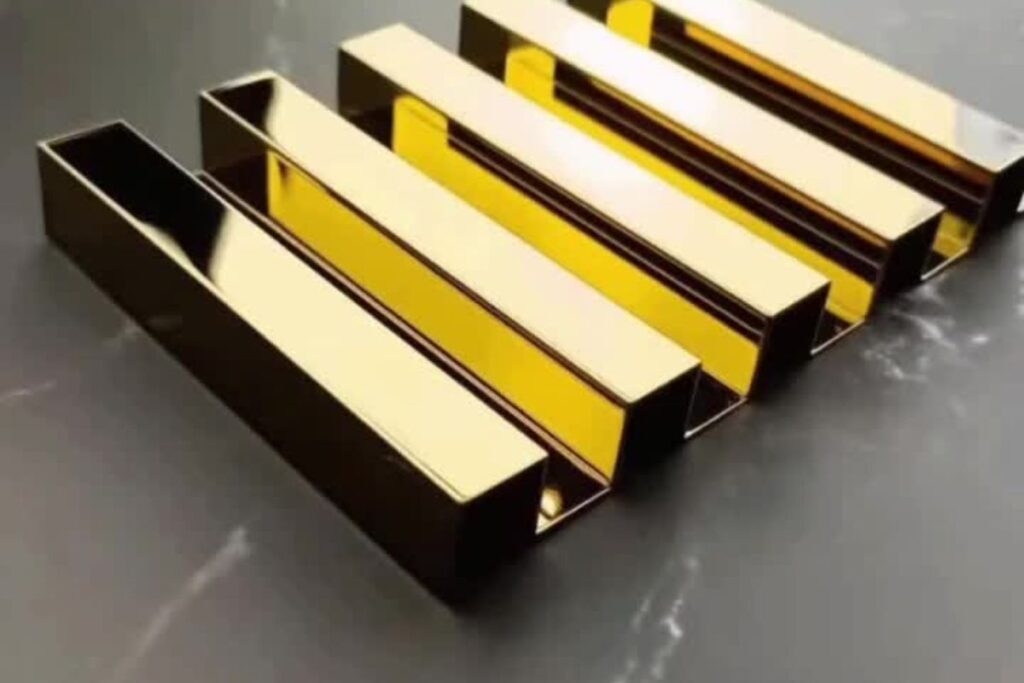 SS Fluted Panel Gold Coated in uae
